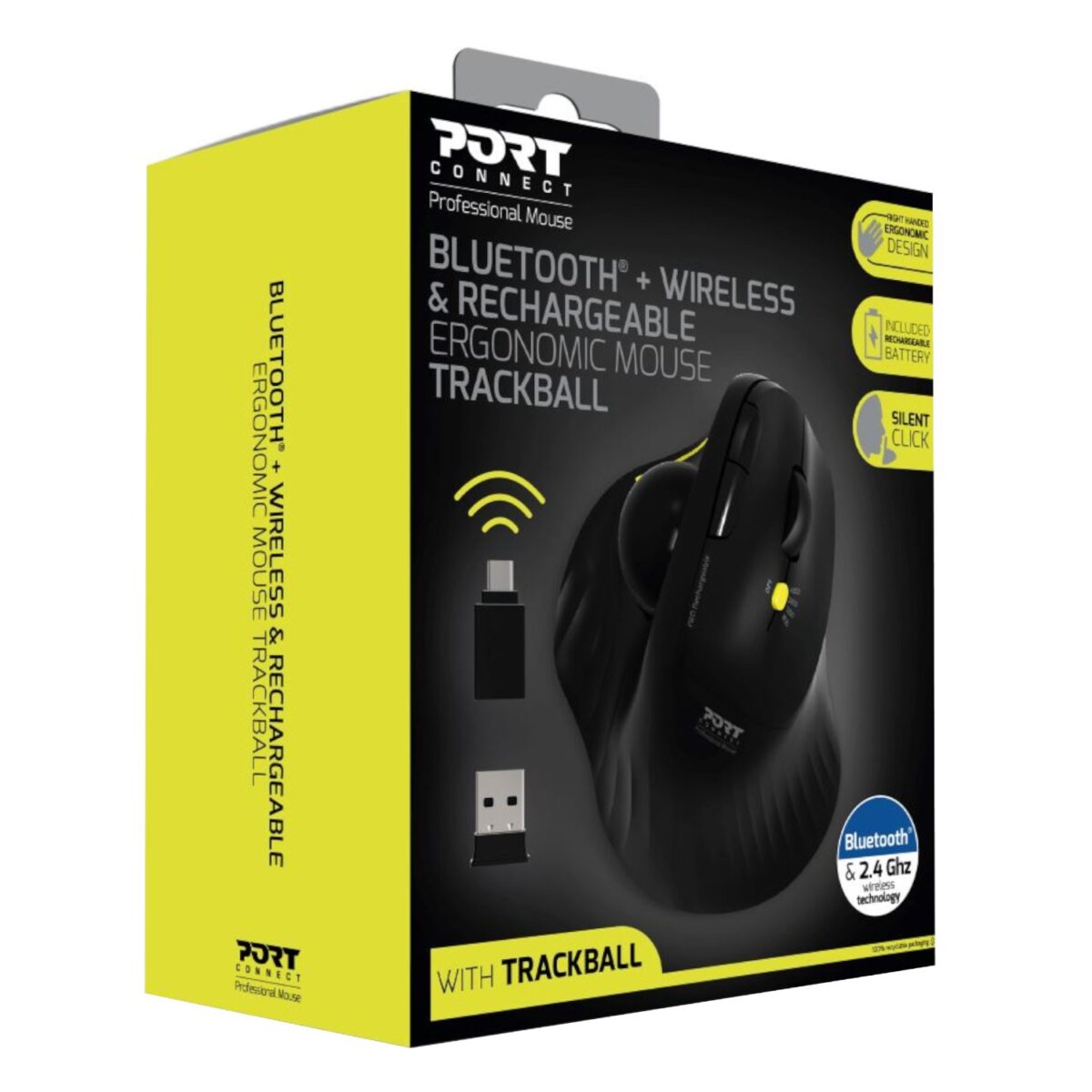 Mnm Box Deals | Port Connect Bluetooth + Wireless Rechargeable Ergonomic Trackball Mouse Port Connect Bluetooth + Wireless Rechargeable Ergonomic Trackball Mouse - Image 6