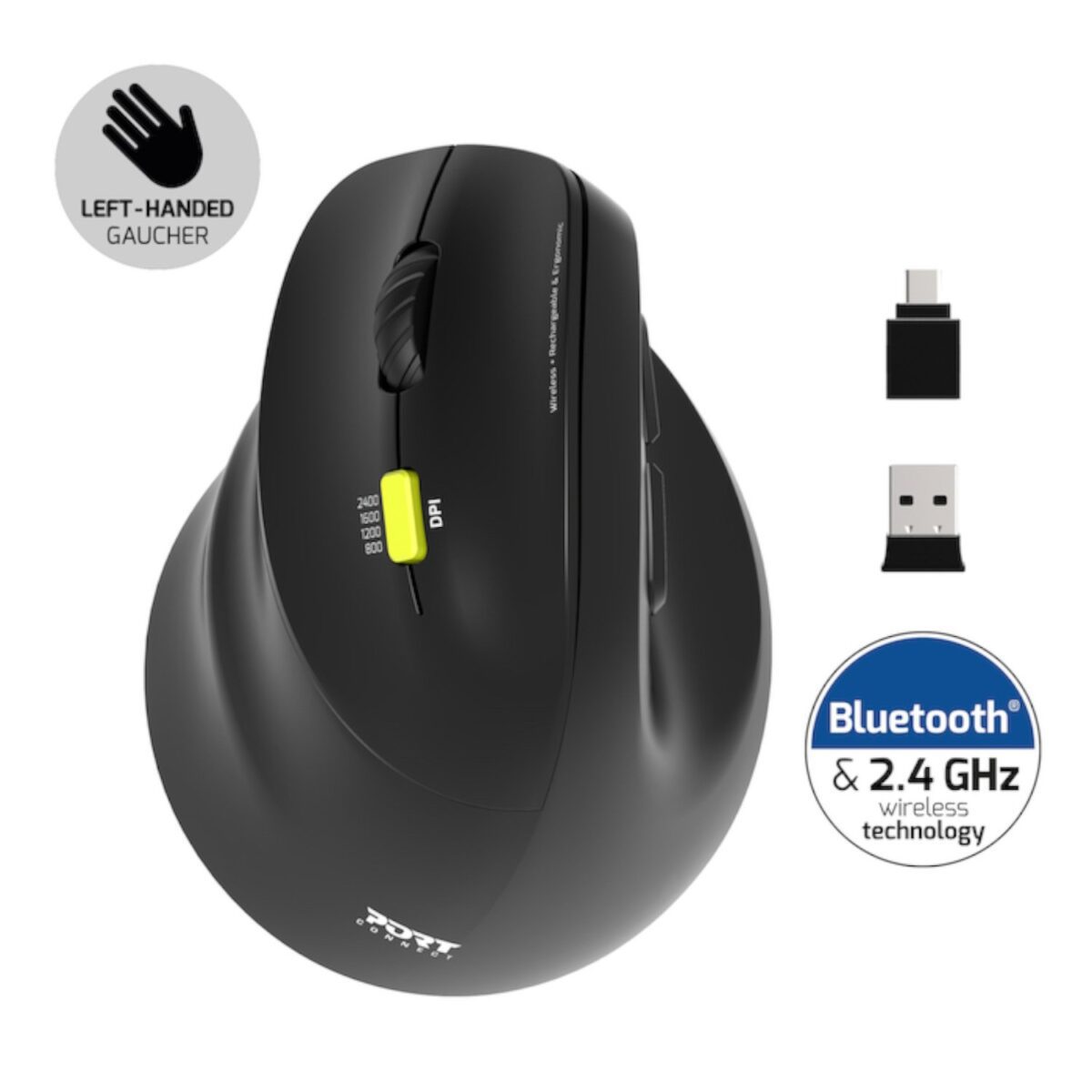 Mnm Box Deals | Port Connect Ergo Shape Rechargeable Wireless Mouse Port Connect Ergo Shape Rechargeable Wireless Mouse - Image 2