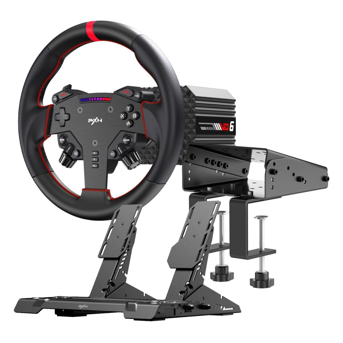 Mnm Box Deals | Pxn Vd6 Direct Drive Sim Racing Wheel | Pd-Hm Dual Pedal | Z9 Clamp Bundle PXN VD6 Direct Drive Sim Racing Wheel | PD-HM Dual Pedal | Z9 Clamp Bundle