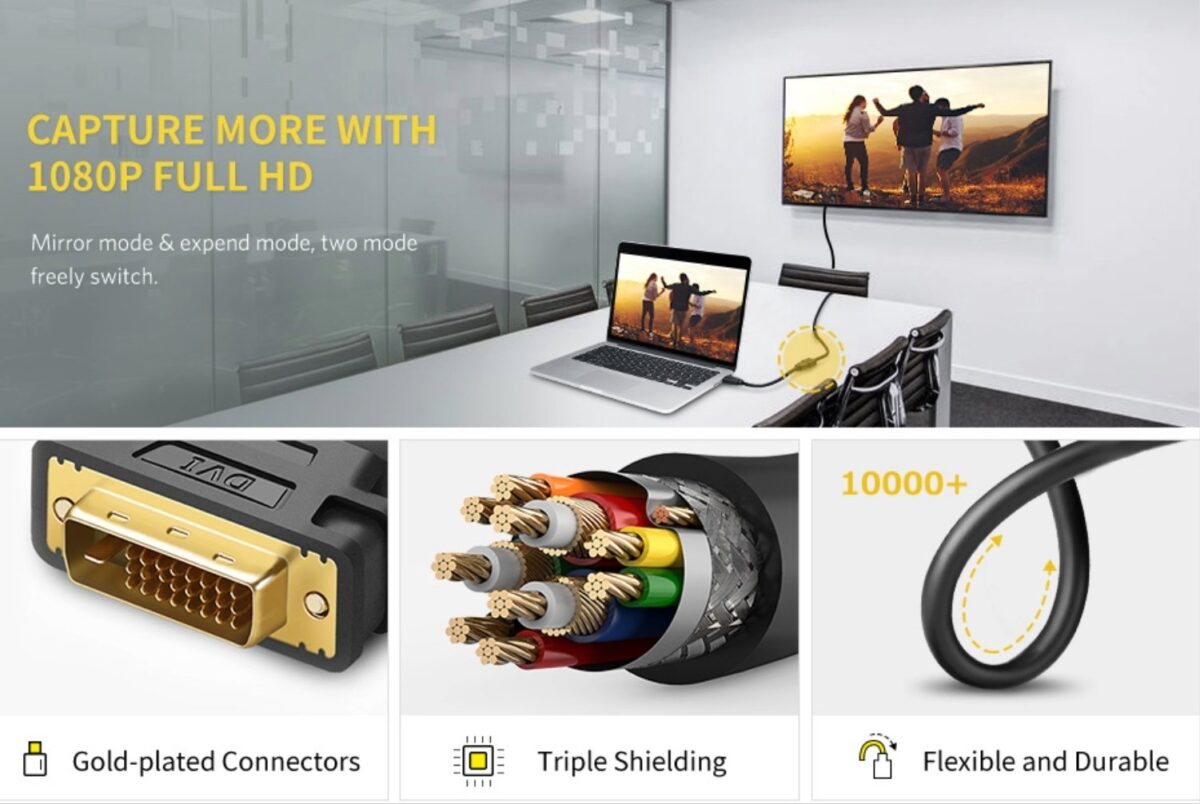 Mnm Box Deals | Ugreen Dvi To Hdmi Cable Adapter 15Cm | Male To Female | 1080P Full Hd – Black UGREEN DVI to HDMI Cable Adapter 15cm | Male to Female | 1080p Full HD – Black - Image 3