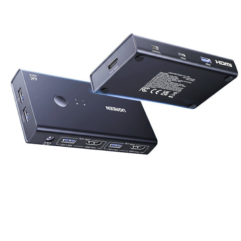 Mnm Box Deals | Ugreen 2-In-1 Hdmi Kvm Switch 4 Usb Ports 4K@60Hz–Black UGREEN 2-In-1 HDMI KVM Switch 4 USB Ports 4K@60Hz–Black - Image 2