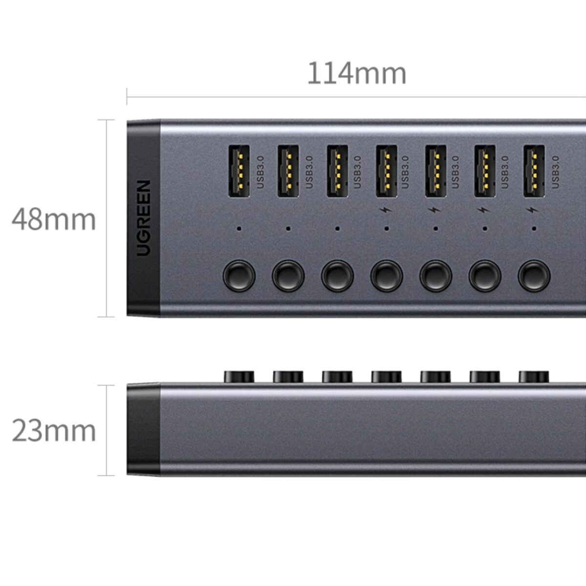Mnm Box Deals | Ugreen 7 In 1 Usb 3.0 Hub-Grey UGREEN 7 in 1 USB 3.0 Hub-Grey - Image 4