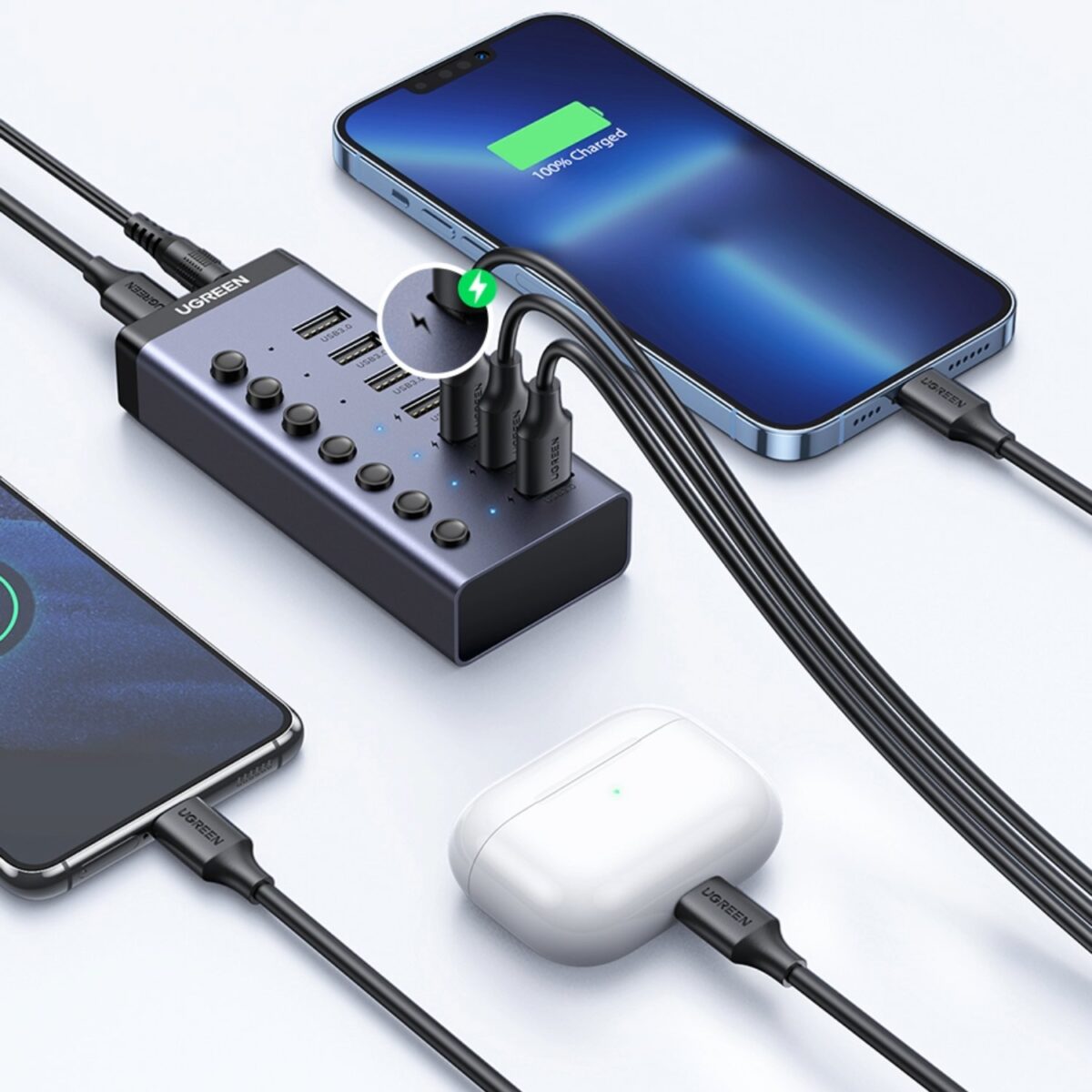 Mnm Box Deals | Ugreen 7 In 1 Usb 3.0 Hub-Grey UGREEN 7 in 1 USB 3.0 Hub-Grey - Image 5