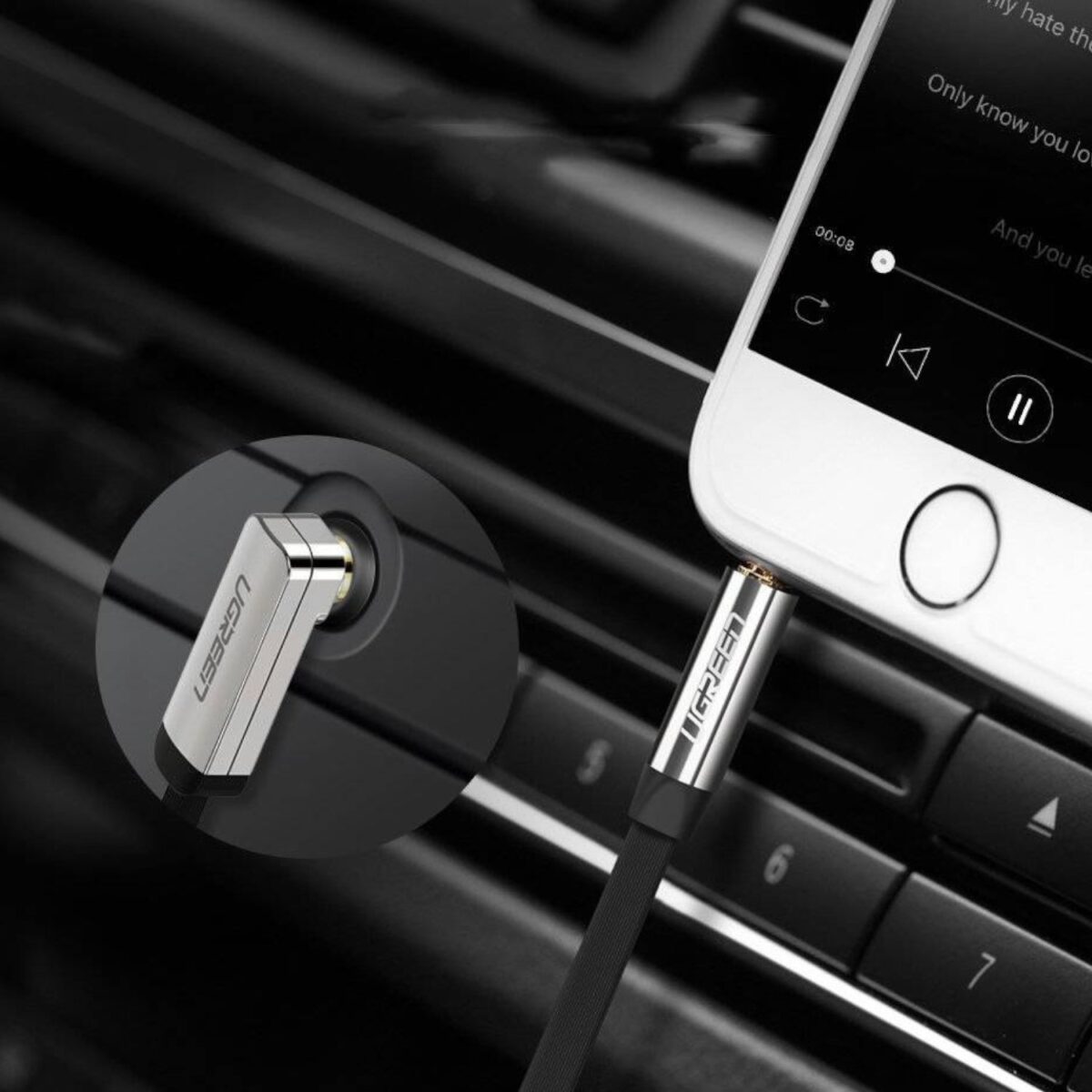 Mnm Box Deals | Ugreen Av119 Right-Angled 3.5Mm Flat Aux Cable 2M - Black/Silver UGREEN AV119 Right-angled 3.5mm Flat Aux Cable 2m - Black/Silver - Image 4