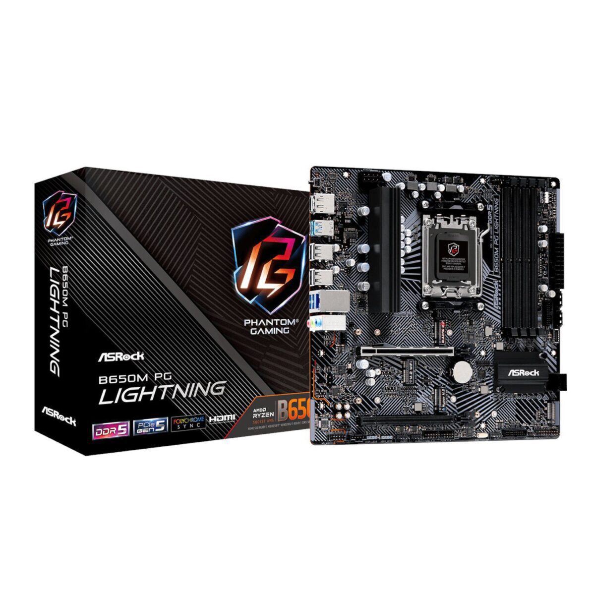 ASRock B650M PG Lightning AMD AM5 Micro ATX Motherboard