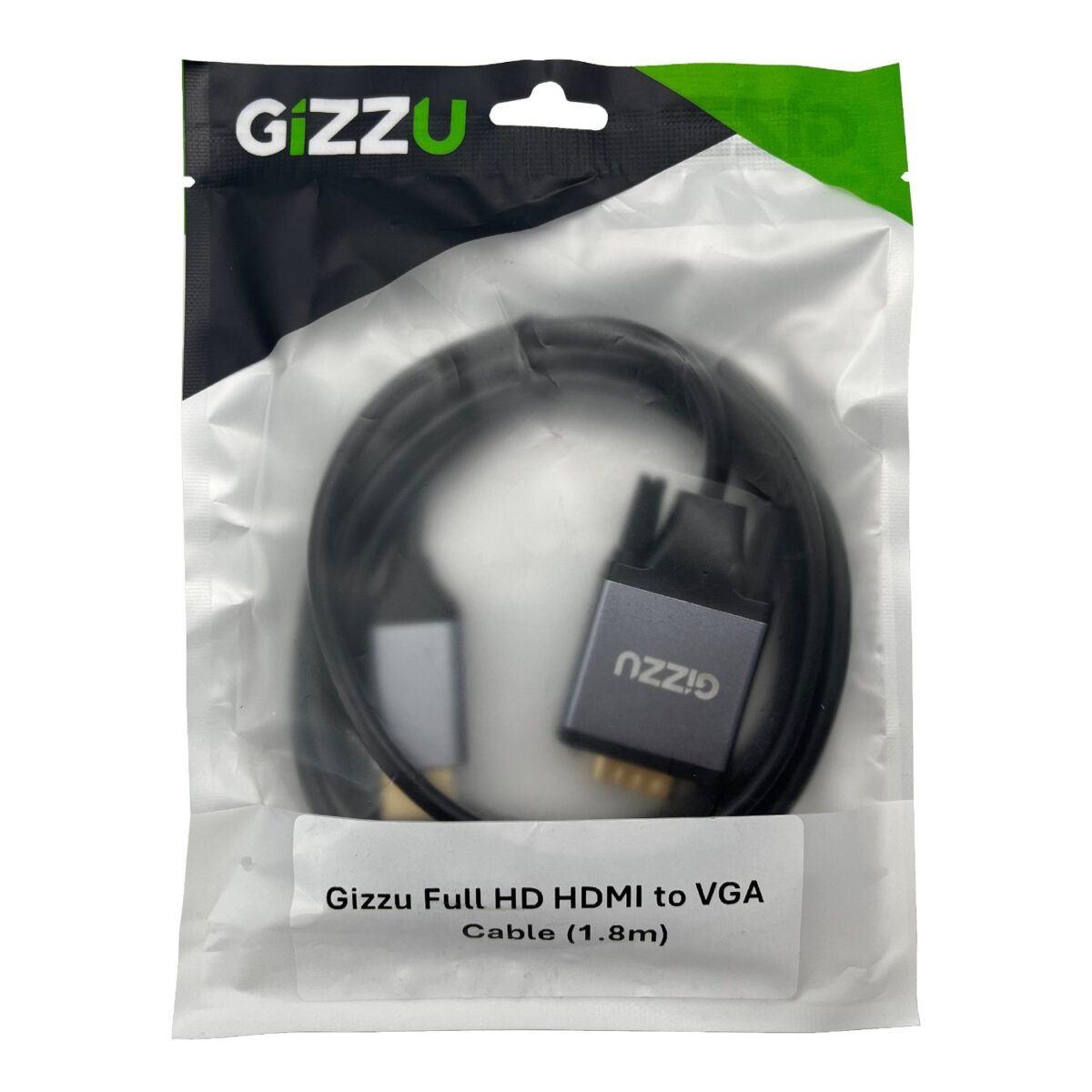 Mnm Box Deals | Gizzu Full Hd Hdmi To Vga Cable (1.8M) - Black Gizzu Full HD HDMI to VGA Cable (1.8m) - Black - Image 2