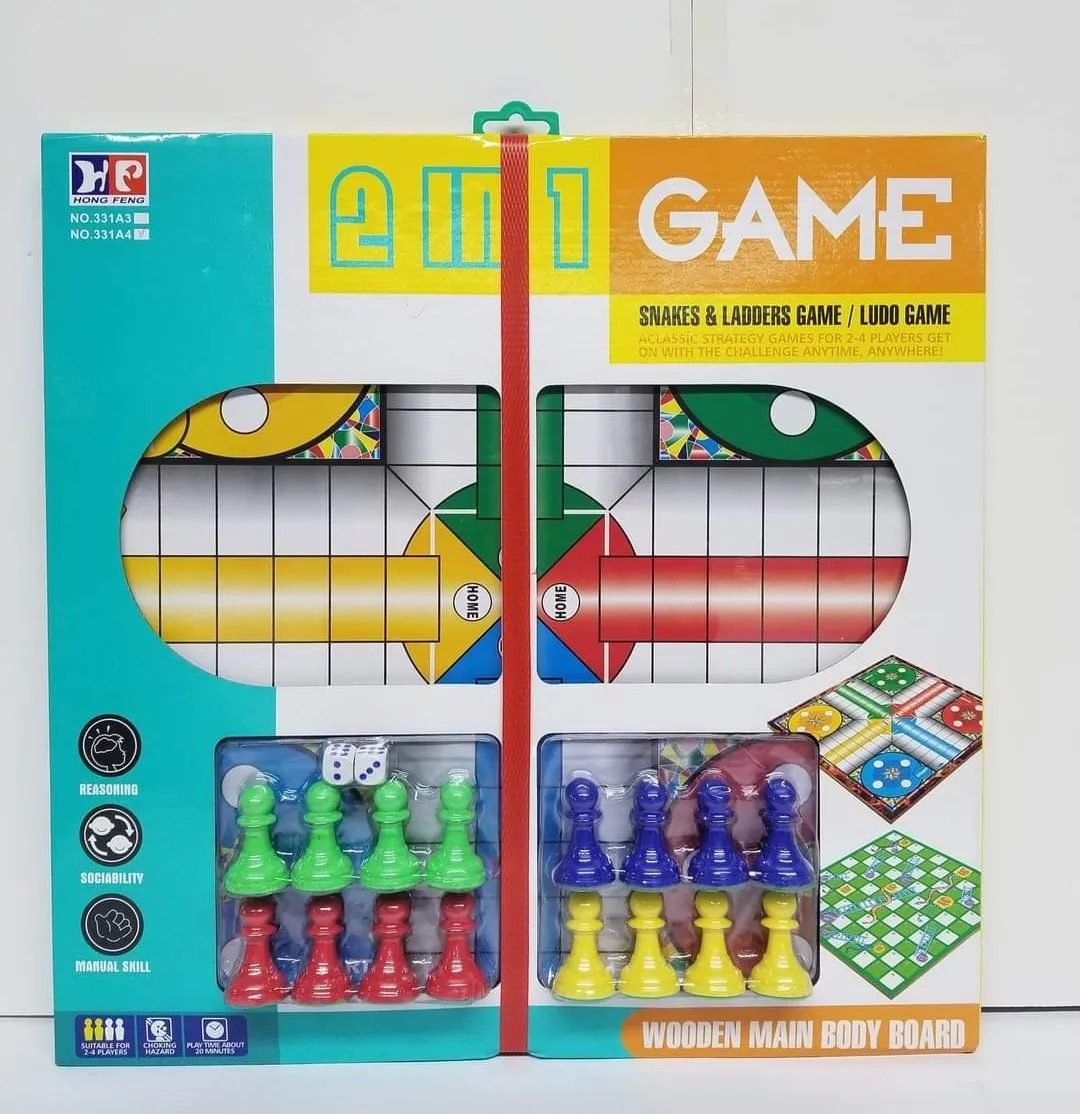 2 IN 1 Board Game Snakes and Ladders/LUDO Game
