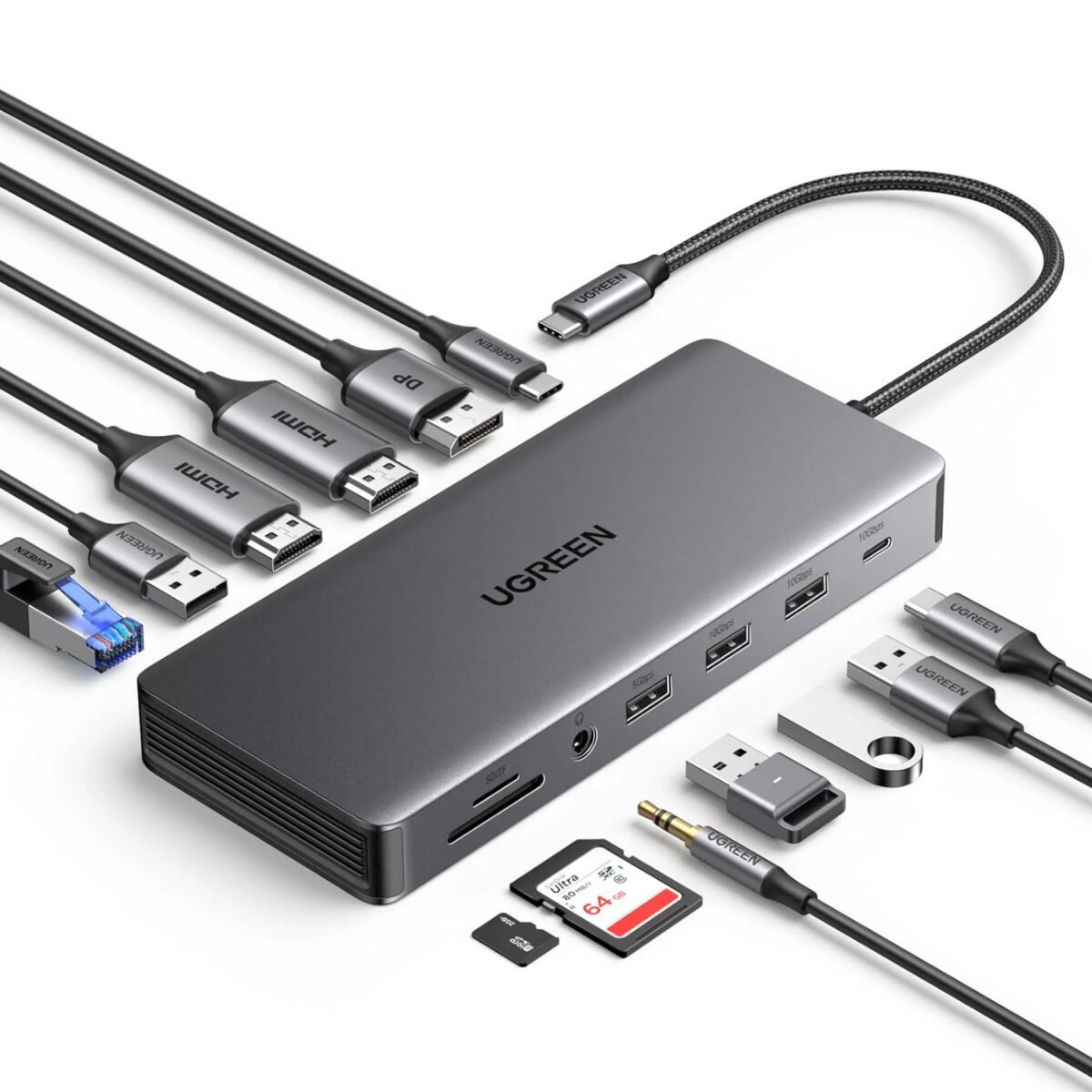 Mnm Box Deals | Ugreen Cm681 Revodok Pro 13-In-1 Usb Type-C Hdmi And Displayport Docking Station UGREEN CM681 Revodok Pro 13-in-1 USB Type-C HDMI and DisplayPort Docking Station - Image 3