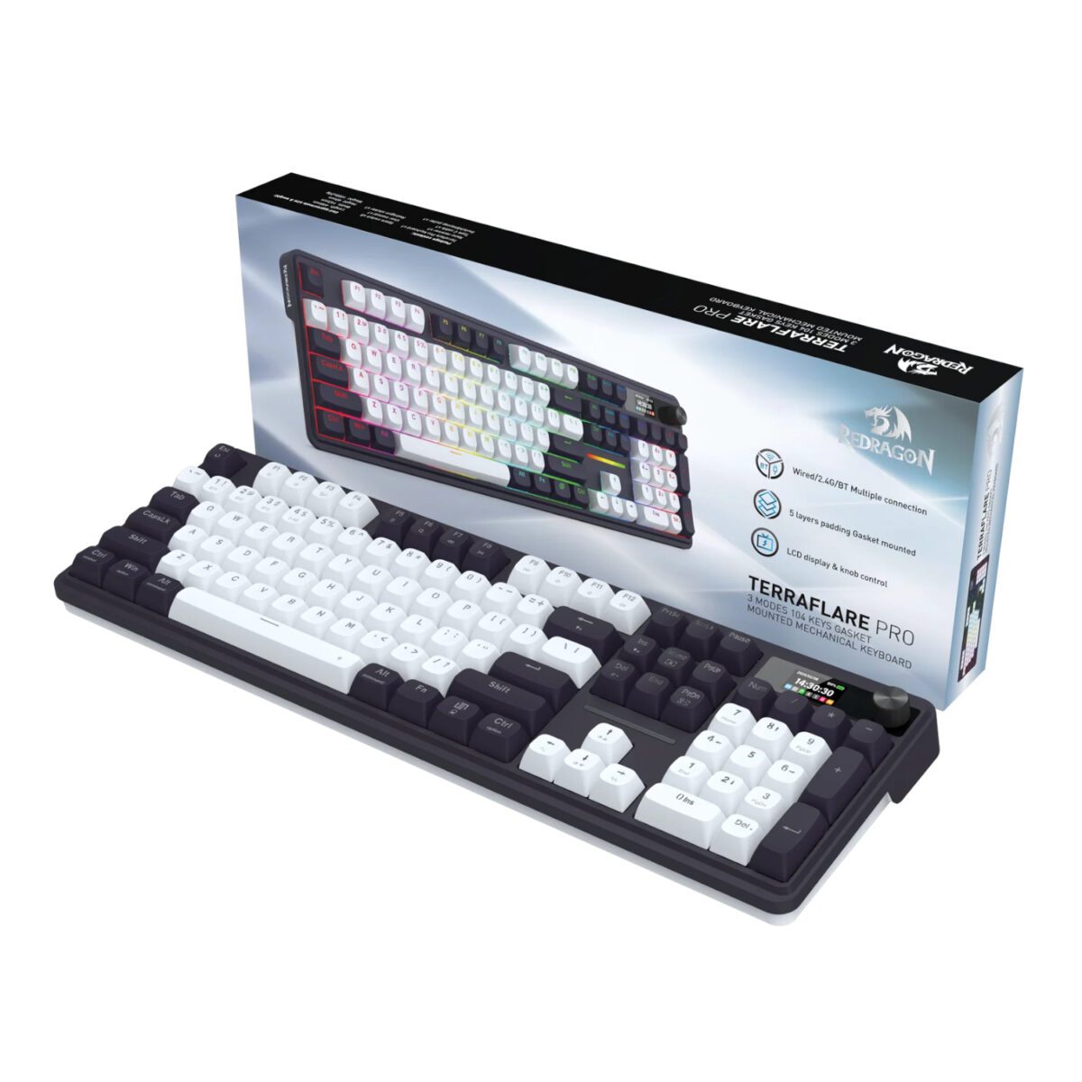 Mnm Box Deals | Redragon K762Wb-Rgb-Pro Lcd Full-Size Gasket Mechanical Keyboard - Black Redragon K762WB-RGB-PRO LCD Full-size Gasket Mechanical Keyboard - Black - Image 5