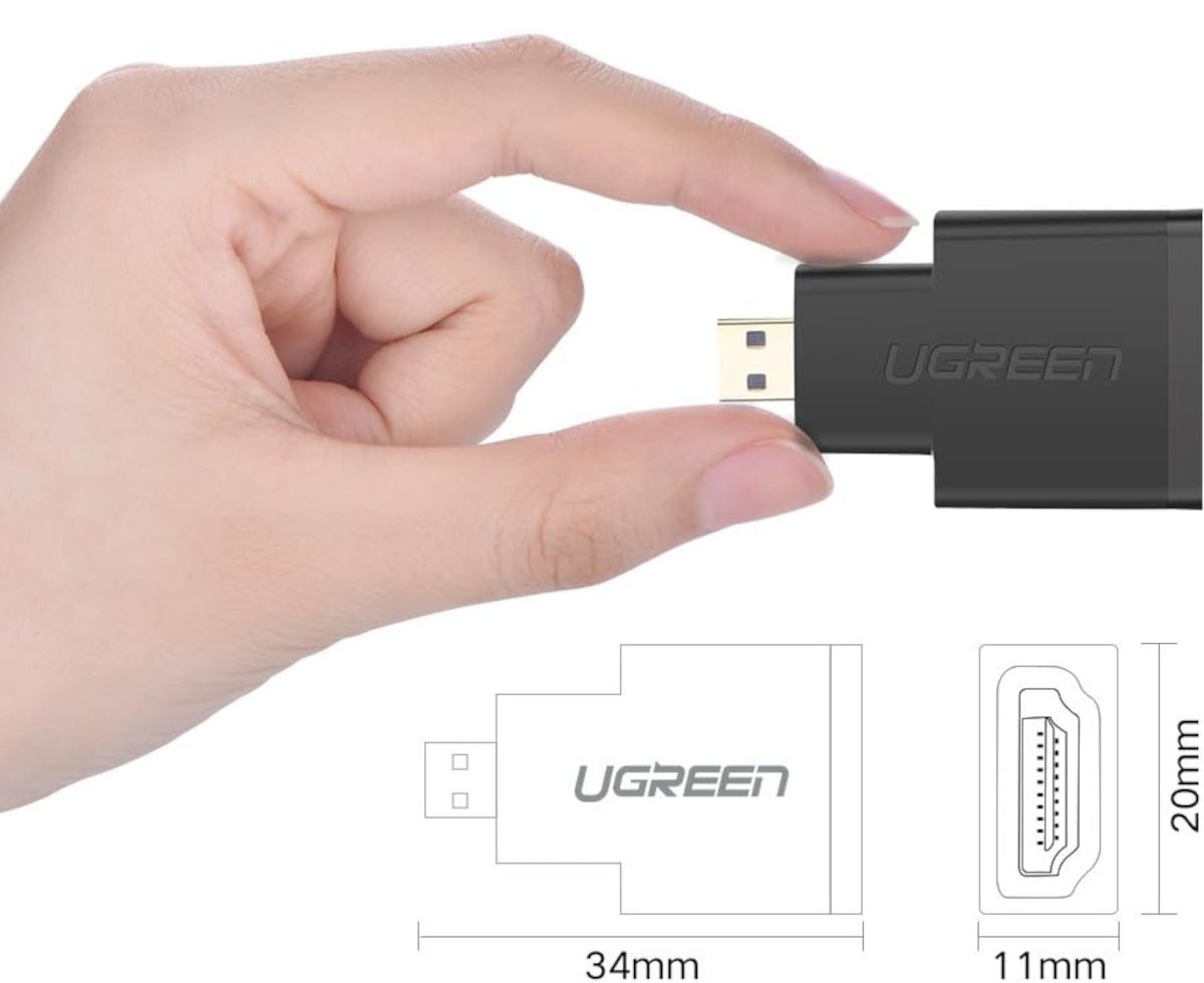 Mnm Box Deals | Ugreen Micro Hdmi Male To Hdmi Female Adapter – Black UGREEN Micro HDMI Male to HDMI Female Adapter – Black - Image 2