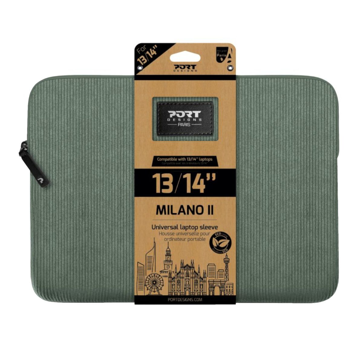 Mnm Box Deals | Port Designs Milano Ii Eco 13/14&Quot; Universal Laptop Sleeve - Sage Green Port Designs Milano II Eco 13/14" Universal Laptop Sleeve - Sage Green