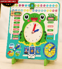 Montessori Frog Calendar Clock