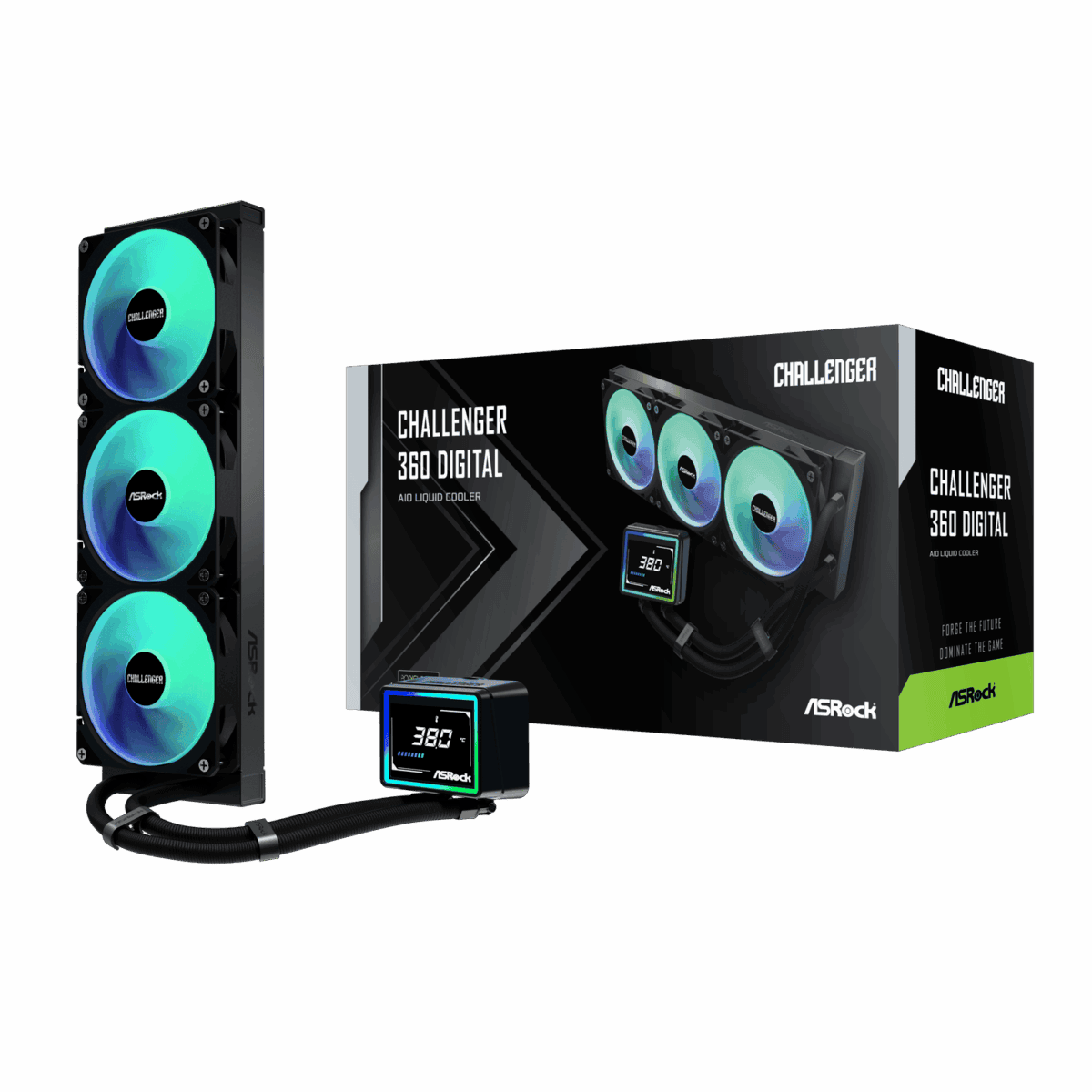 ASRock Challenger 360 Digital AIO Liquid Cooler - Black