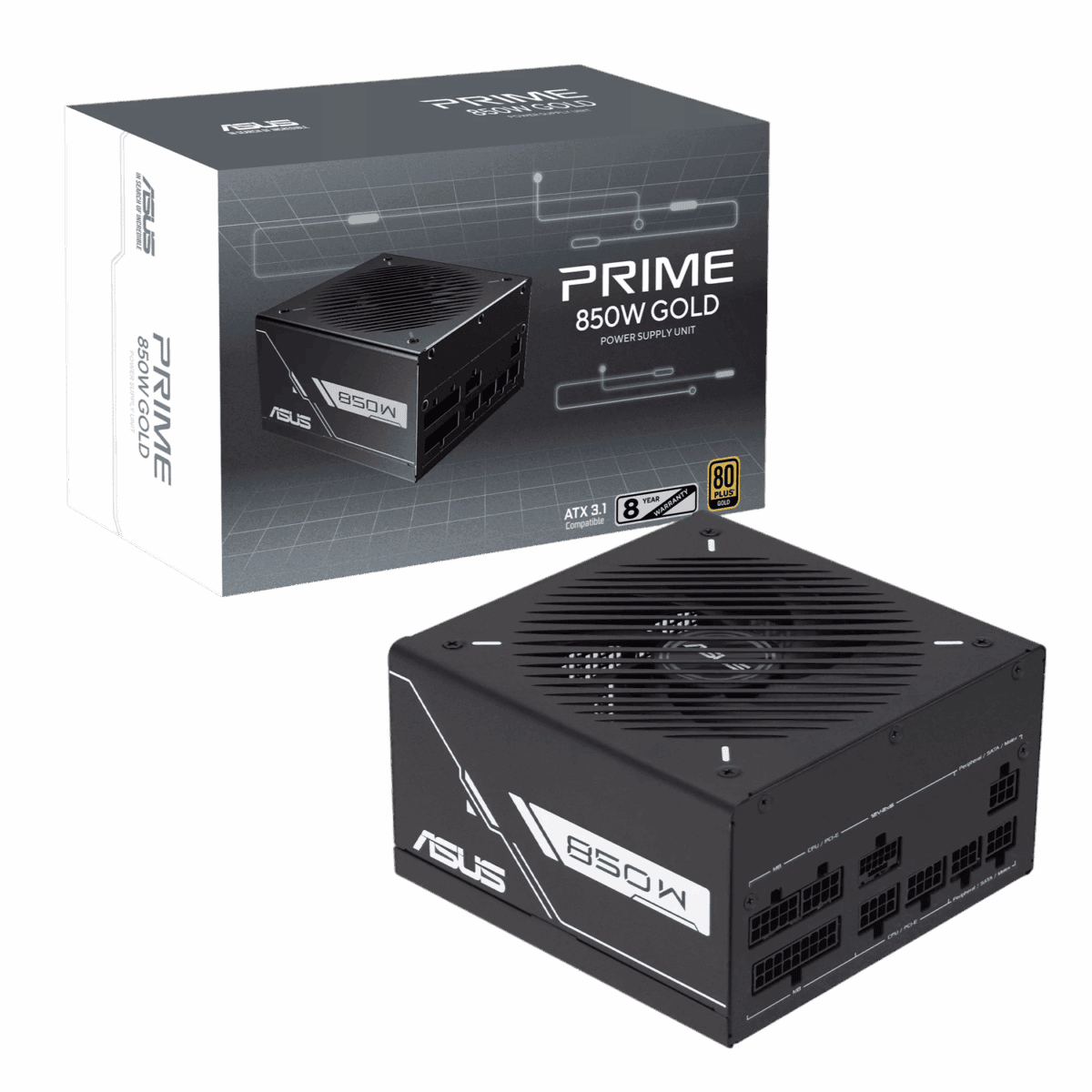 ASUS Prime 850W 80PLUS Gold Black Edition PCIe 5.0 Modular Power Supply