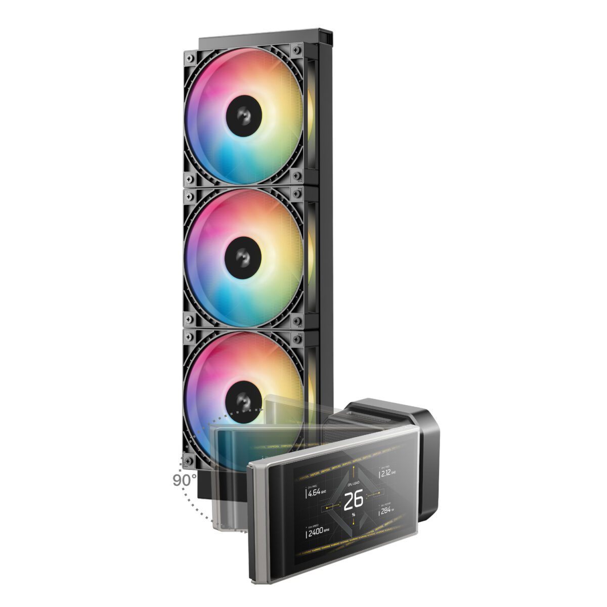 Mnm Box Deals | Deepcool Lt360 Vision Argb 4.5&Quot; Lcd All-In-One Cpu Liquid Cooler - Black DeepCool LT360 VISION ARGB 4.5" LCD All-in-one CPU Liquid Cooler - Black - Image 2