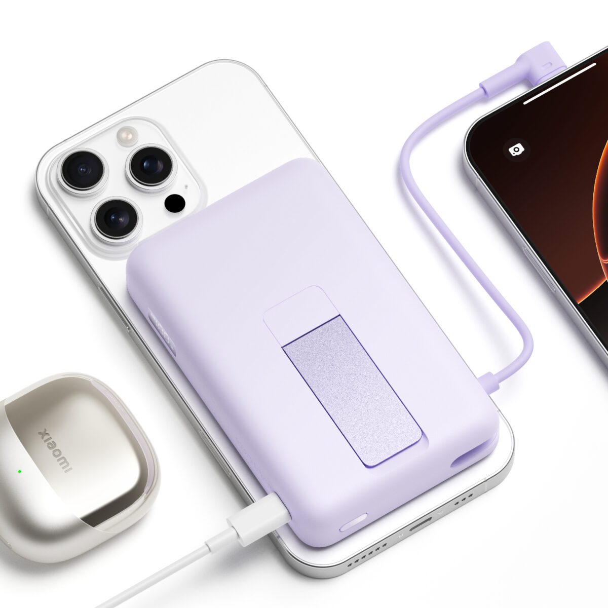 Mnm Box Deals | Xiaomi Magnetic Power Bank 10000 With Built-In Stand - Purple Xiaomi Magnetic Power Bank 10000 with Built-in Stand - Purple - Image 3