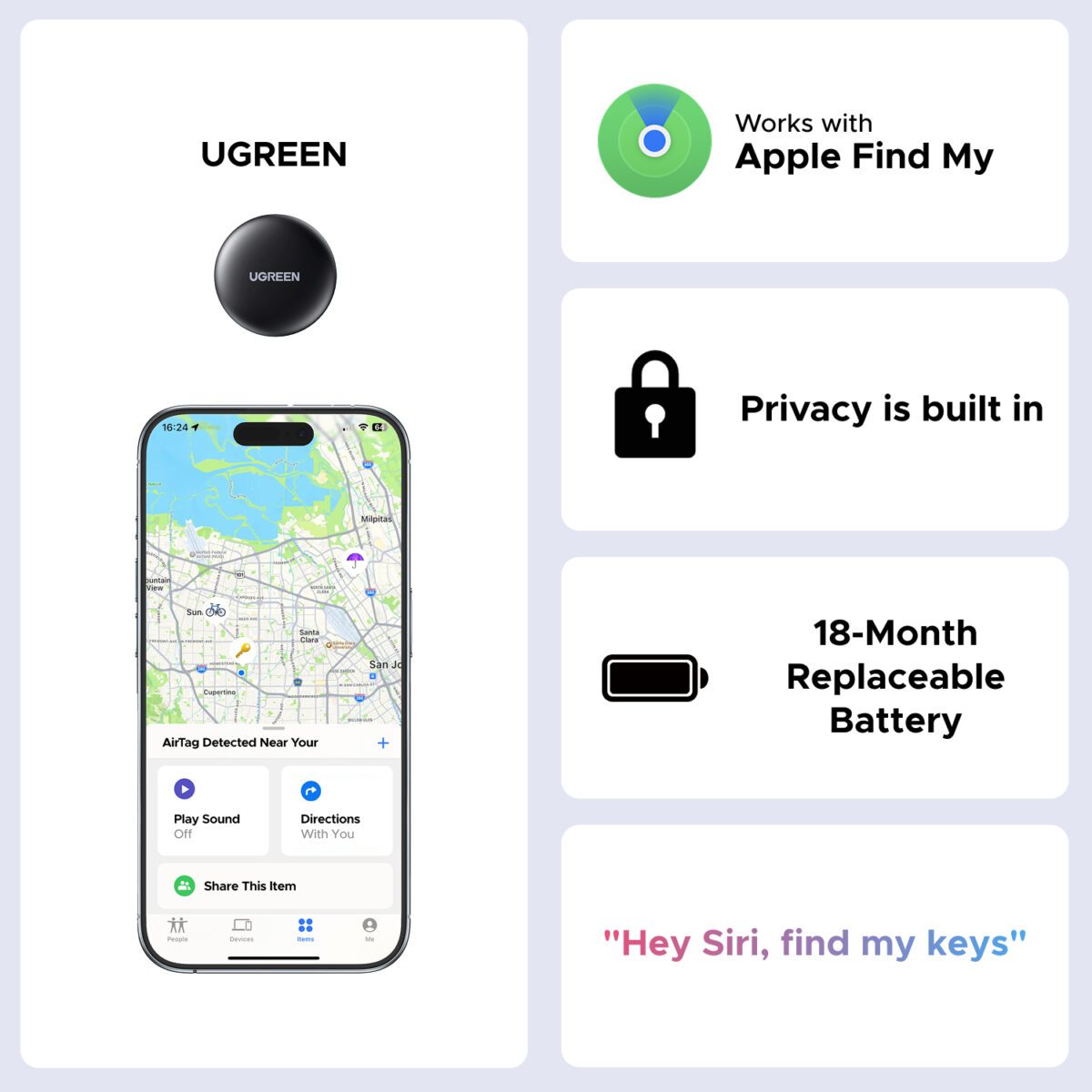 Mnm Box Deals | Ugreen Finetrack Mini Smart Finder For Apple Devices UGREEN FineTrack Mini Smart Finder for Apple Devices - Image 9