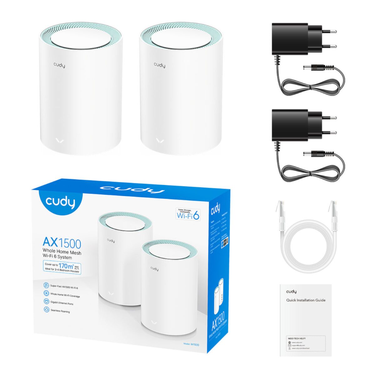 Mnm Box Deals | Cudy Ax1500 Gigabit Mesh Wi-Fi 6 System – 2 Pack Cudy AX1500 Gigabit Mesh Wi-Fi 6 System – 2 Pack - Image 2