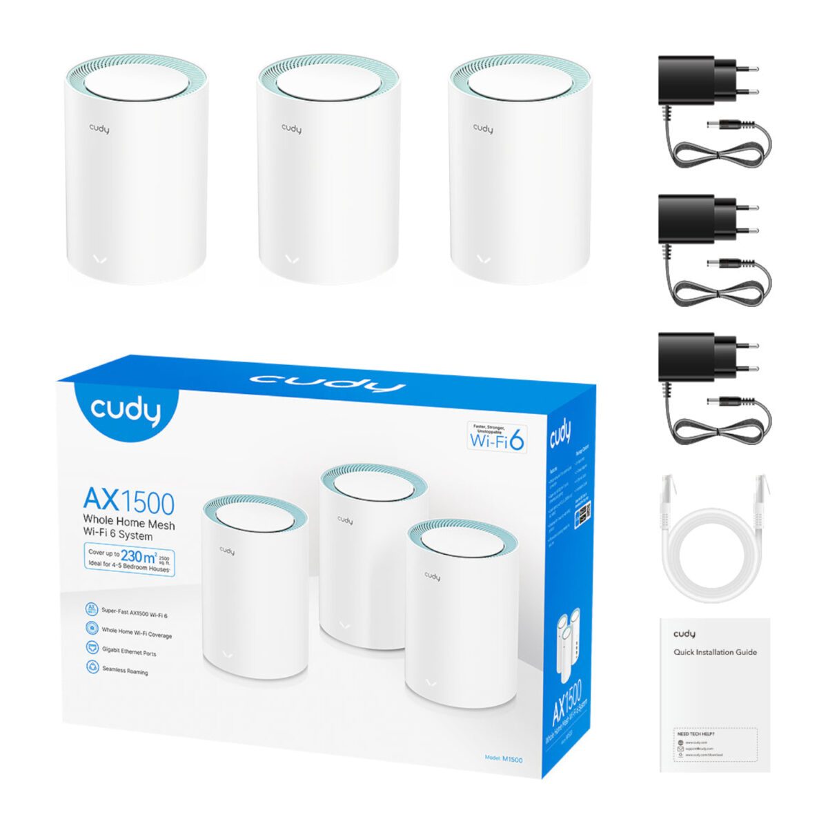 Mnm Box Deals | Cudy Ax1500 Gigabit Mesh Wi-Fi 6 System – 3 Pack Cudy AX1500 Gigabit Mesh Wi-Fi 6 System – 3 Pack - Image 2