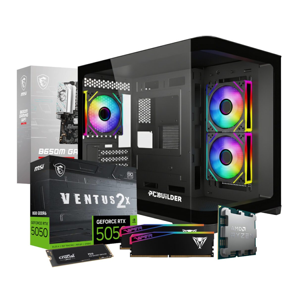 Mnm Box Deals | Pcbuilder Ryzen 5 8400F Recon Windows 11 Gaming Pc PCBuilder Ryzen 5 8400F RECON Windows 11 Gaming PC - Image 2