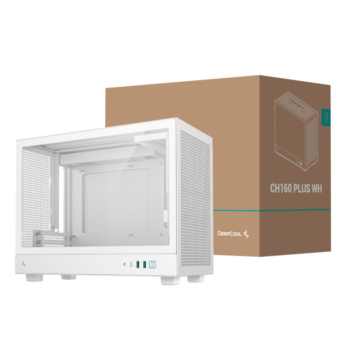 Mnm Box Deals | Deepcool Ch160 Plus Micro-Atx Chassis - White DeepCool CH160 PLUS Micro-ATX Chassis - White