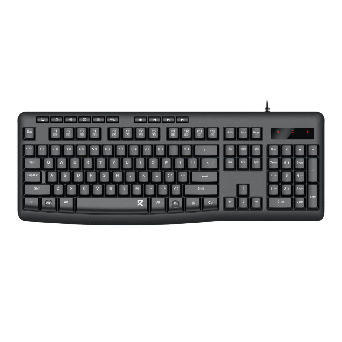 Mnm Box Deals | Redragon Bk-7366 Full-Size Ergonomic Wired Membrane Office Keyboard - Black Redragon BK-7366 Full-size Ergonomic Wired Membrane Office Keyboard - Black