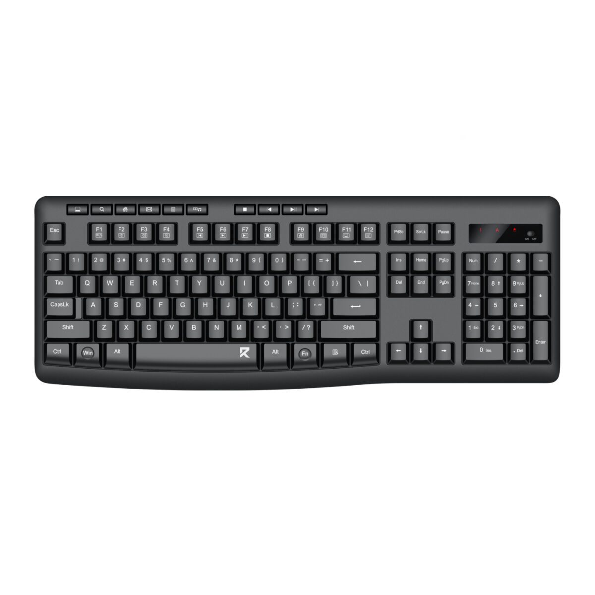 Mnm Box Deals | Redragon Bk-7367 Full-Size Ergonomic Wireless Membrane Office Keyboard - Black Redragon BK-7367 Full-size Ergonomic Wireless Membrane Office Keyboard - Black