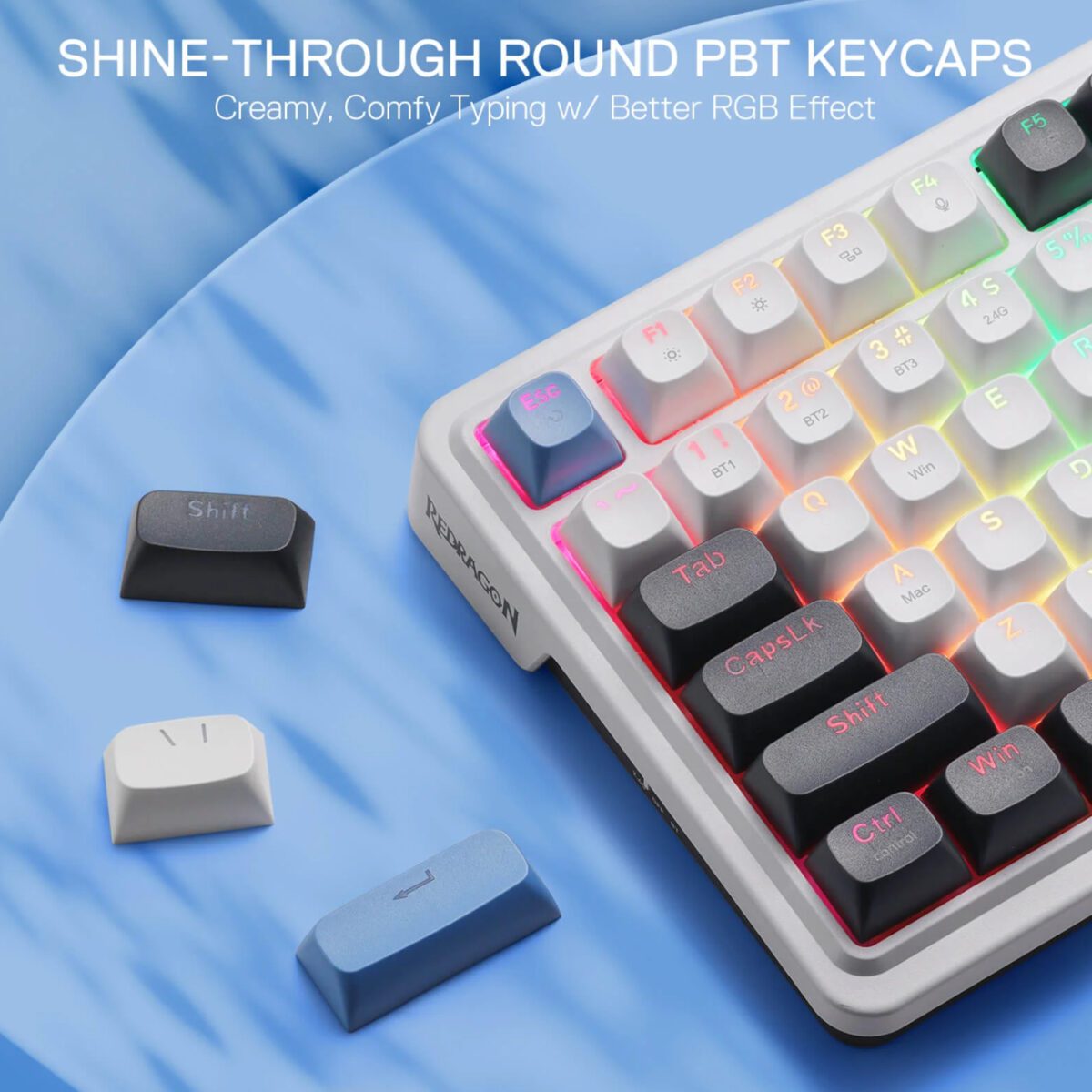 Mnm Box Deals | Redragon K719Wgb Galatin Rgb Pro Full Sized Wireless Gaming Keyboard - White Redragon K719WGB GALATIN RGB PRO Full sized Wireless Gaming Keyboard - White - Image 3
