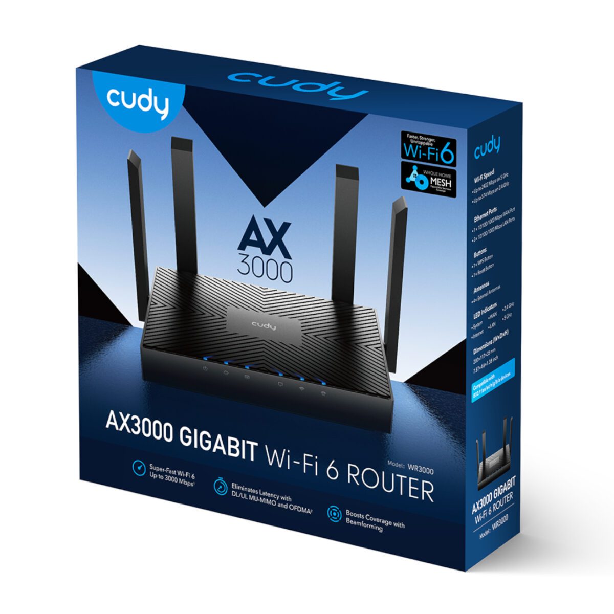 Mnm Box Deals | Cudy Ax3000 5-Port Gigabit Dual-Band Wi-Fi 6 Mesh Router – Black Cudy AX3000 5-Port Gigabit Dual-Band Wi-Fi 6 Mesh Router – Black - Image 5