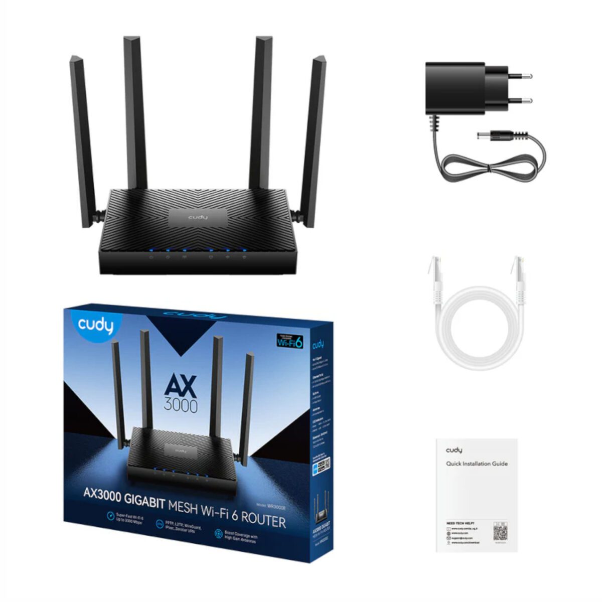 Mnm Box Deals | Cudy Ax3000 5-Port Gigabit Dual-Band Wi-Fi 6 Mesh Router – Black Cudy AX3000 5-Port Gigabit Dual-Band Wi-Fi 6 Mesh Router – Black - Image 6