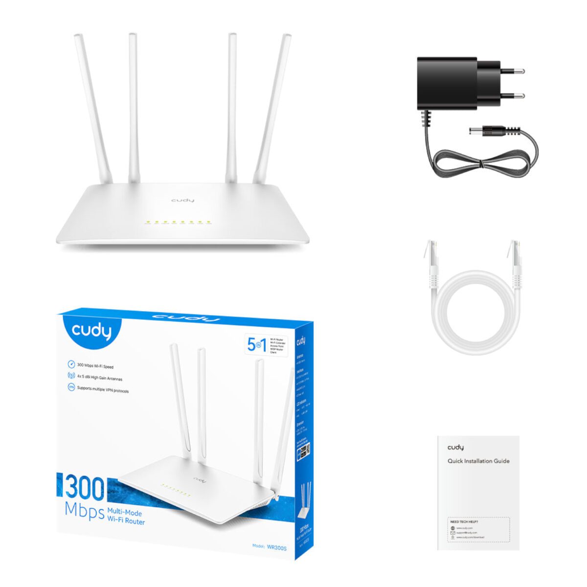 Mnm Box Deals | Cudy Wr300S 300Mbps 5-Port Wi-Fi 4 Router – White Cudy WR300S 300Mbps 5-Port Wi-Fi 4 Router – White - Image 6