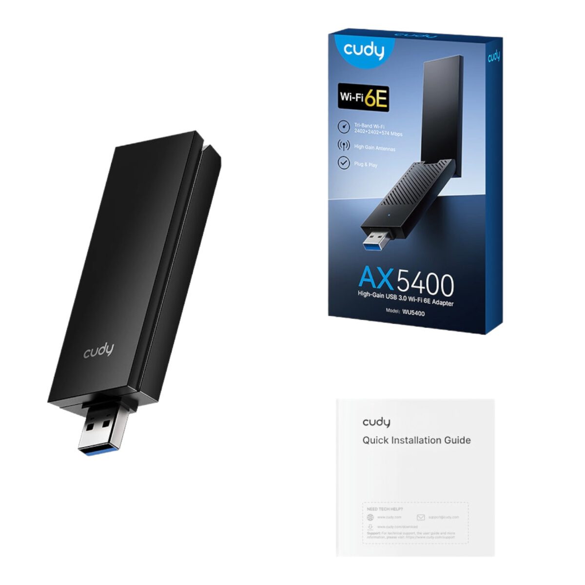 Mnm Box Deals | Cudy Ax5400 Wi-Fi 6E Usb 3.0 Tri-Band High-Gain Adapter-Black Cudy AX5400 Wi-Fi 6E USB 3.0 Tri-Band High-Gain Adapter-Black - Image 5