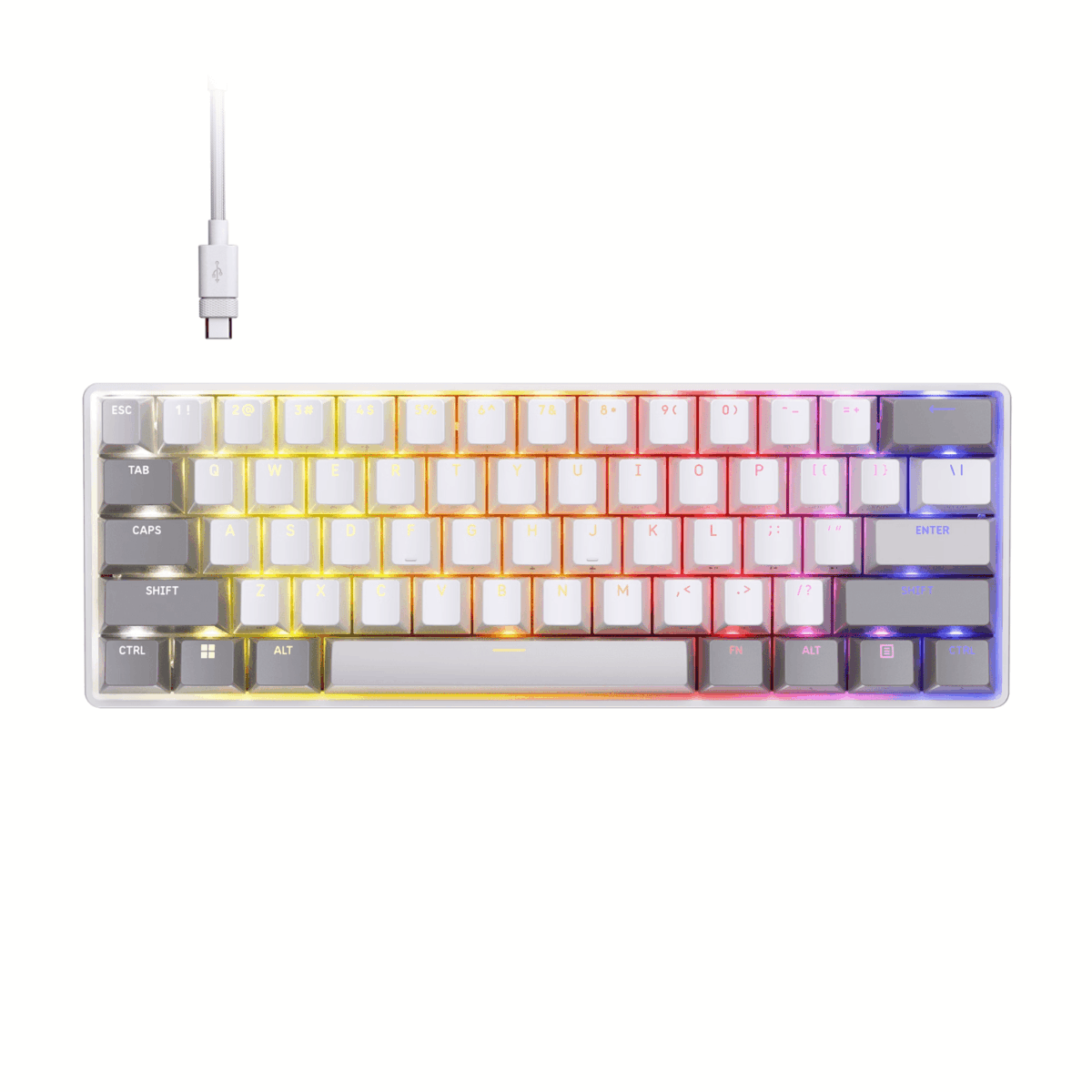 Corsair CLIPPER PRO MINI 60 Hall Effect Gaming Keyboard – White