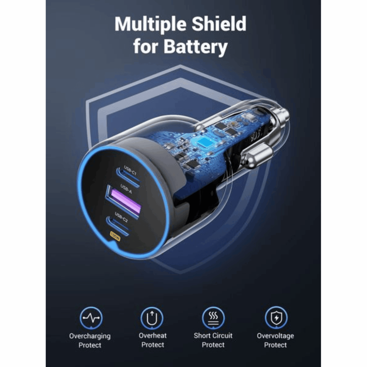 Mnm Box Deals | Ugreen 130W Usb-C 3-Port Car Charger UGREEN 130W USB-C 3-port Car Charger - Image 5