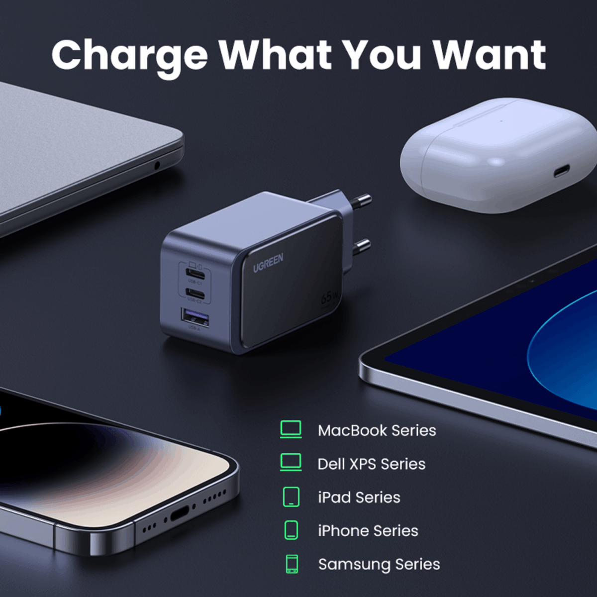 Mnm Box Deals | Ugreen Nexode 65W 3-Port Charger UGREEN Nexode 65W 3-Port Charger - Image 3