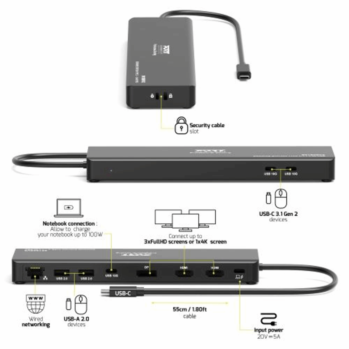 Mnm Box Deals | Port Mobile Docking Station 1 X 4K Usb-C 9 Devices 100W PORT Mobile docking station 1 X 4K USB-C 9 devices 100W - Image 5