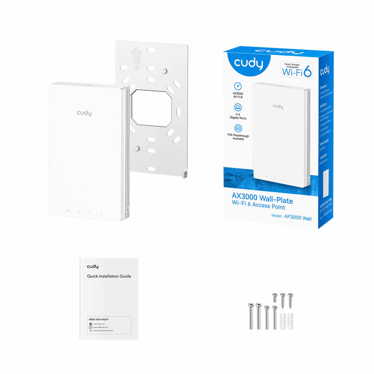 Mnm Box Deals | Cudy Ax3000 Dual-Band Wi-Fi 6 Wall-Plate Access Point Cudy AX3000 Dual-Band Wi-Fi 6 Wall-Plate Access Point - Image 5