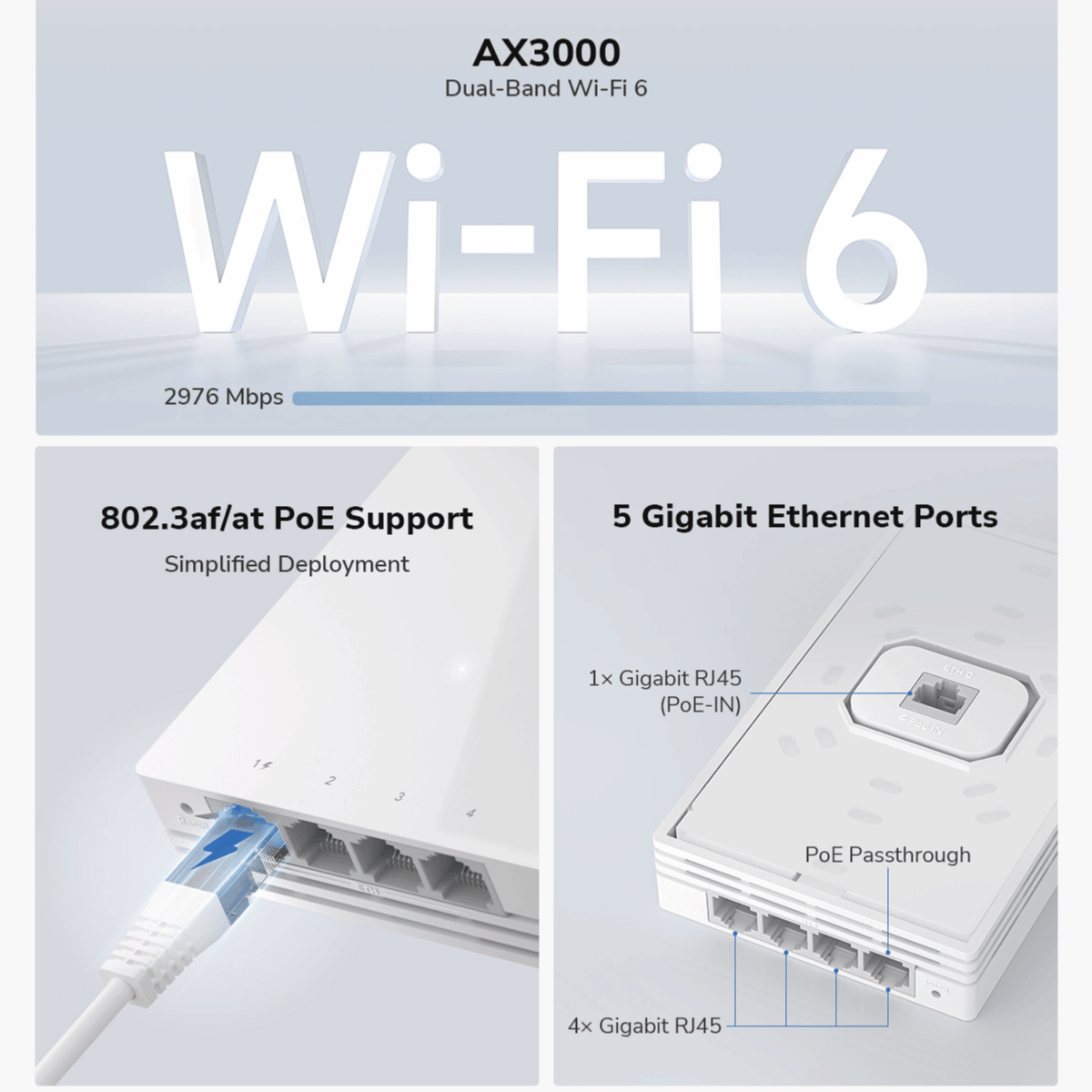 Mnm Box Deals | Cudy Ax3000 Dual-Band Wi-Fi 6 Wall-Plate Access Point Cudy AX3000 Dual-Band Wi-Fi 6 Wall-Plate Access Point - Image 11