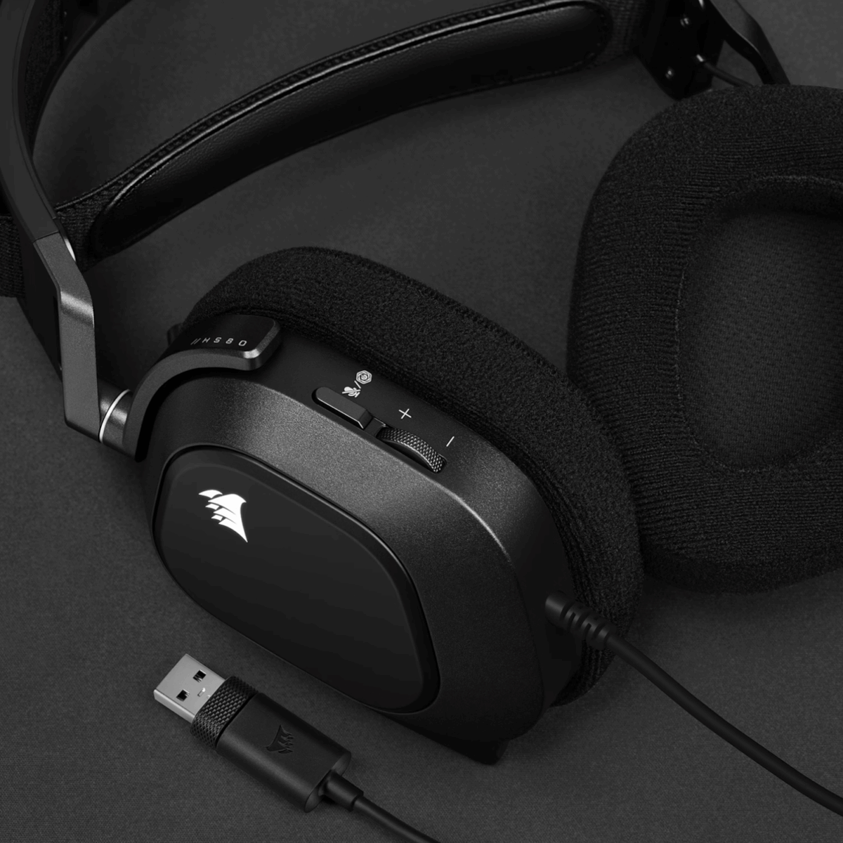 Mnm Box Deals | Corsair Hs80 Rgb Usb Wired Over-Ear Gaming Headset — Carbon Black Corsair HS80 RGB USB Wired Over-Ear Gaming Headset — Carbon Black - Image 6