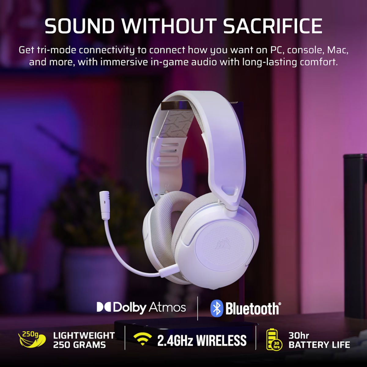 Mnm Box Deals | Corsair Hs35 V3 Wireless Gaming Headset - White Corsair HS35 v3 Wireless Gaming Headset - White - Image 6