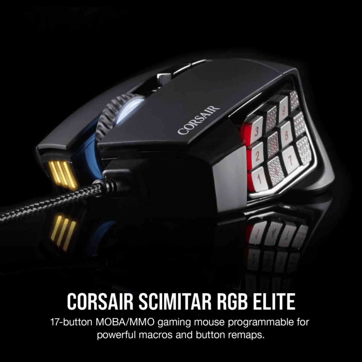 Mnm Box Deals | Corsair Scimitar Rgb Elite Optical 18 000 Dpi Moba/Mmo Gaming Mouse - Black Corsair SCIMITAR RGB ELITE Optical 18 000 DPI MOBA/MMO Gaming Mouse - Black - Image 3