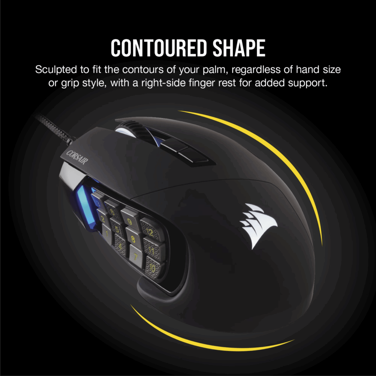 Mnm Box Deals | Corsair Scimitar Rgb Elite Optical 18 000 Dpi Moba/Mmo Gaming Mouse - Black Corsair SCIMITAR RGB ELITE Optical 18 000 DPI MOBA/MMO Gaming Mouse - Black - Image 4
