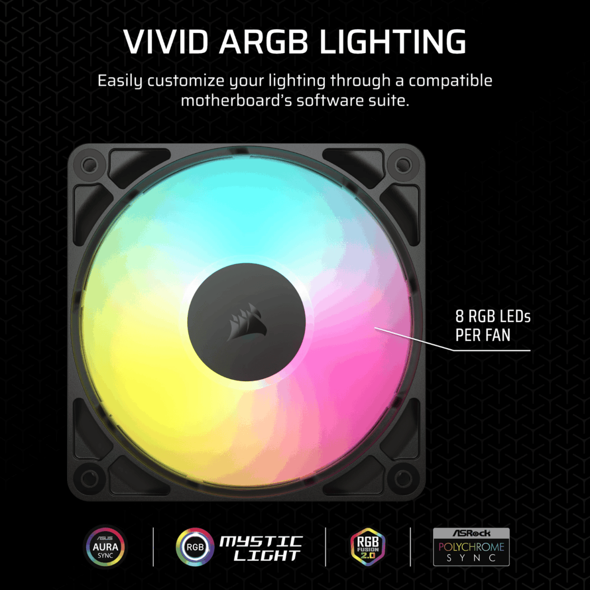 Mnm Box Deals | Corsair Rs120 Argb 120Mm Pwm Fan - Black Corsair RS120 ARGB 120mm PWM Fan - Black - Image 5